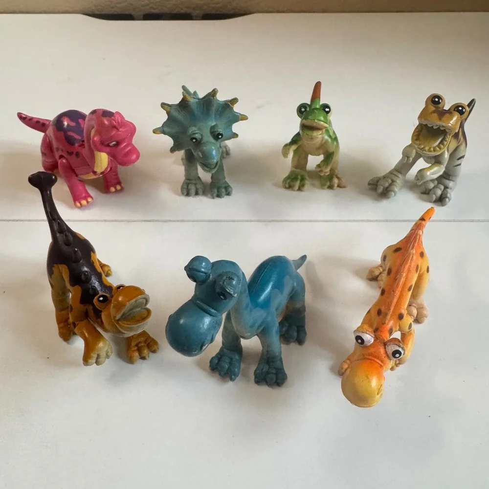 Gosnell Dinosaur Figure Lot 7pc 2017 BPA Free T-Rex Triceratops Colorful Toys